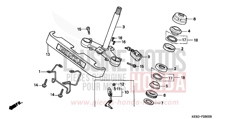 LENKSCHAFT von CB1300 Super Bold'or ABS MAGNA RED (R201) von 1995